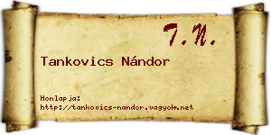 Tankovics Nándor névjegykártya