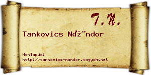 Tankovics Nándor névjegykártya