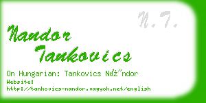 nandor tankovics business card